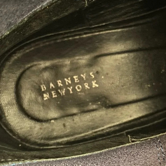 Barney’s New York Blue Suede Distressed Slip On Booties Size 7 Euro 37.5 Boots - Picture 12 of 14